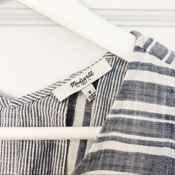 Madewell Stripe Pleated Swing Top - Picture 4 of 5